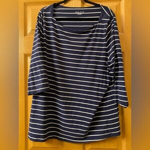 Ava & Viv Striped Navy and White Tee